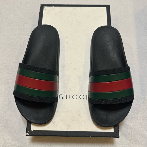 Gucci Rubber Slides Red Green - Picture 2 of 11